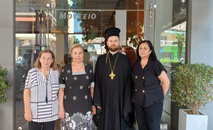 Ο Αρχιμανδρίτης π. Άνθιμος Στάμου στο Μουσείο «Κεντώντας τη Μνήμη» ως εκπρόσωπος του Οικουμενικού Πατριάρχη